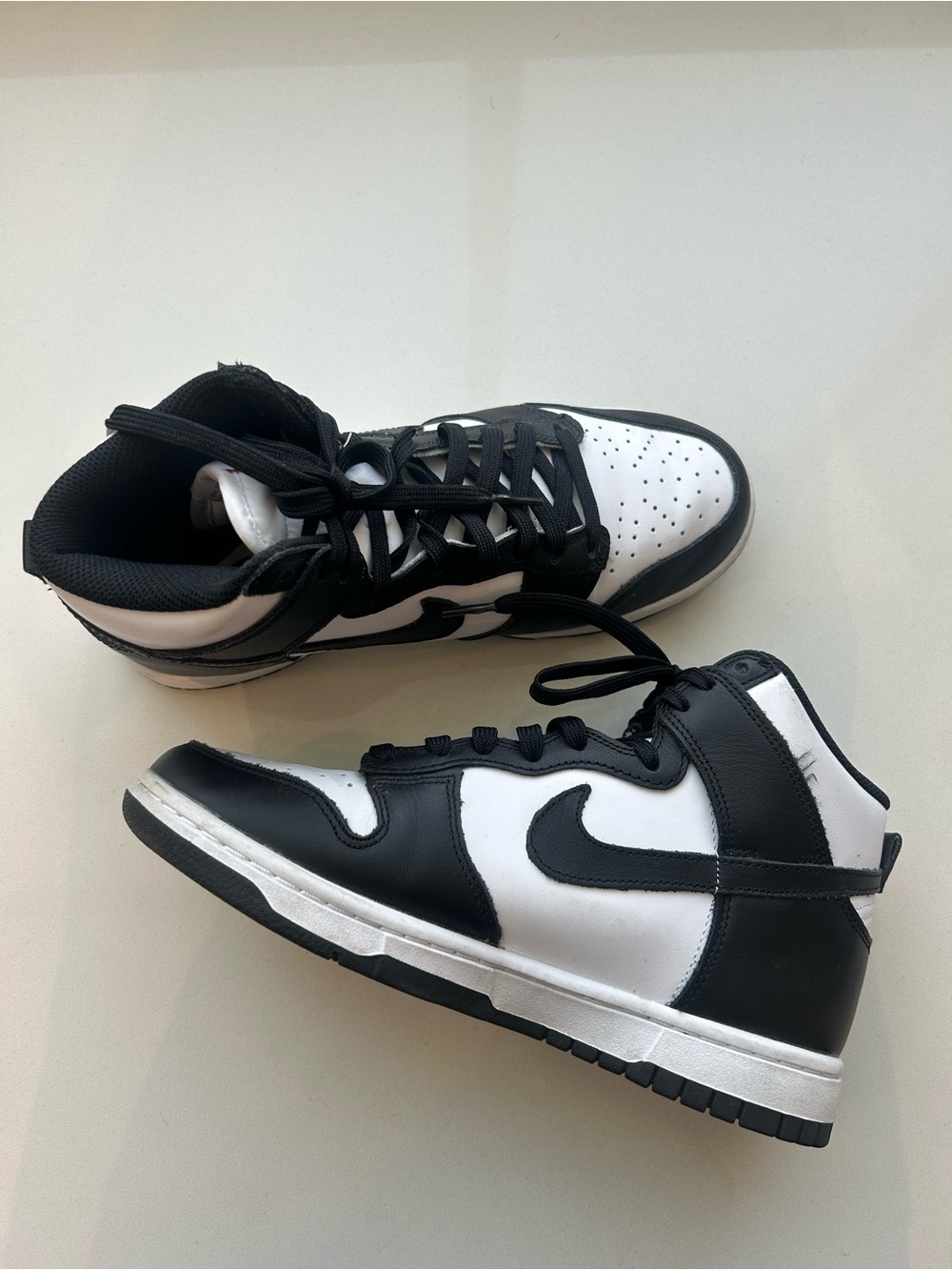 Black and White “Panda” Dunk High Top Sneakers